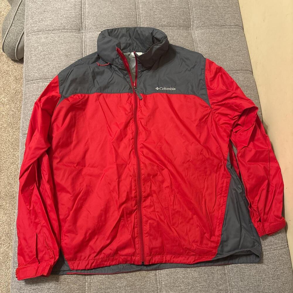 Columbia sportswear red and grey windbreaker
